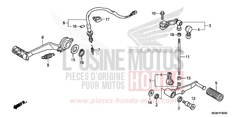PEDAL von Hornet ABS MAT PEARL COOL WHITE (NHB44) von 2013